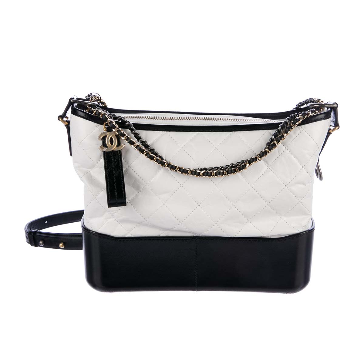 Chanel Gabrielle Hobo Medium Bag in Goatskin with Gold Silver-Tone Metal