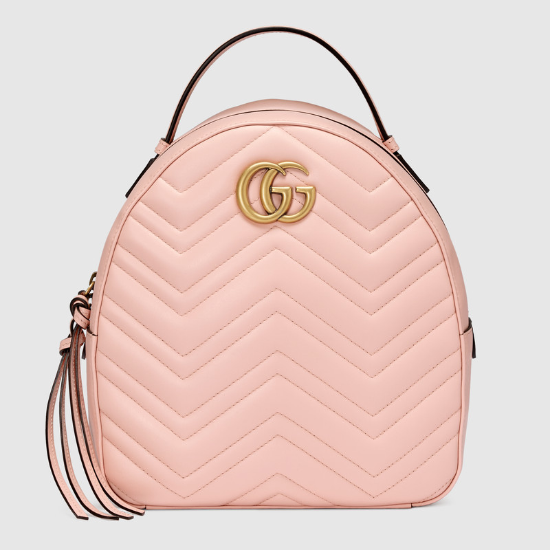 G*u*i gg marmont quilted backpack in soft matelassé chevron leather