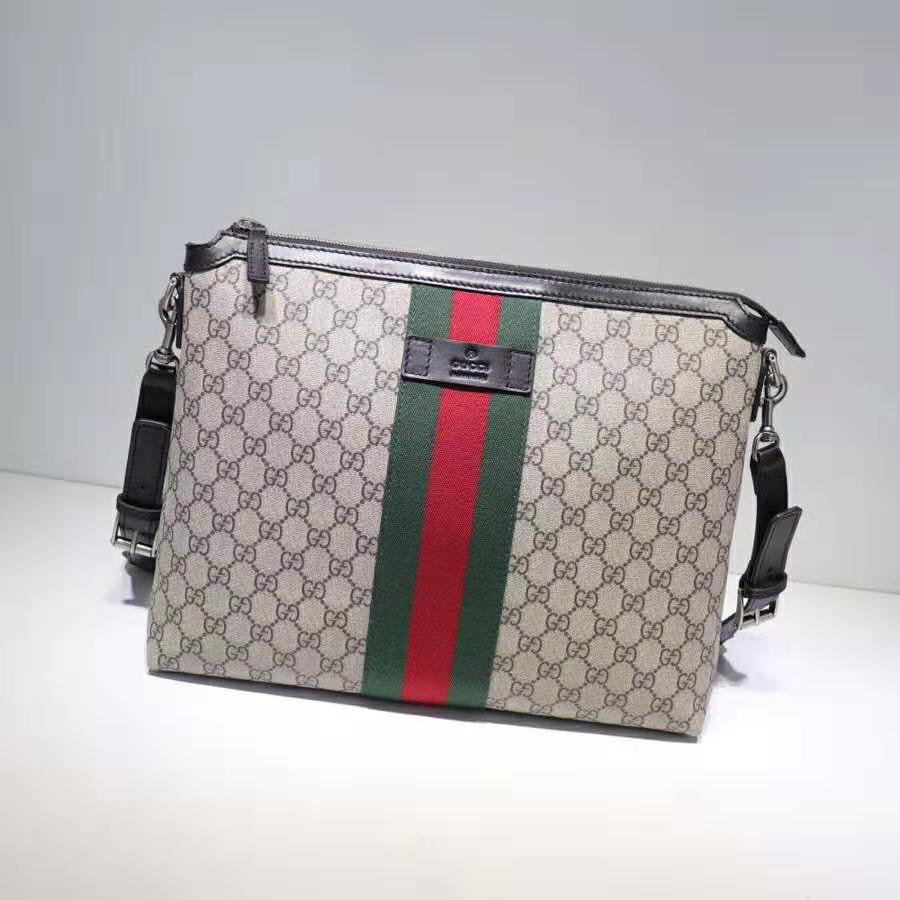 G*u*i gg men gg supreme medium messenger bag-brown