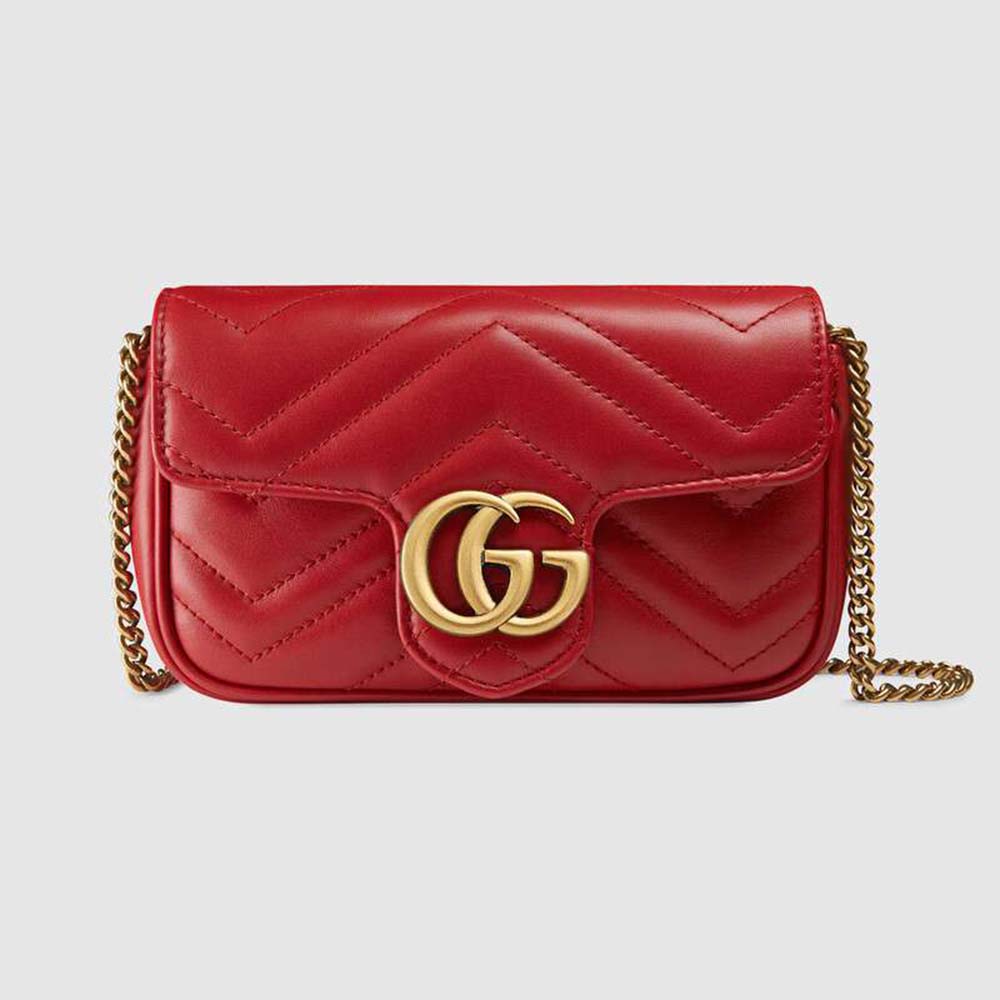 G*u*i gg women gg marmont matelassé leather super mini bag