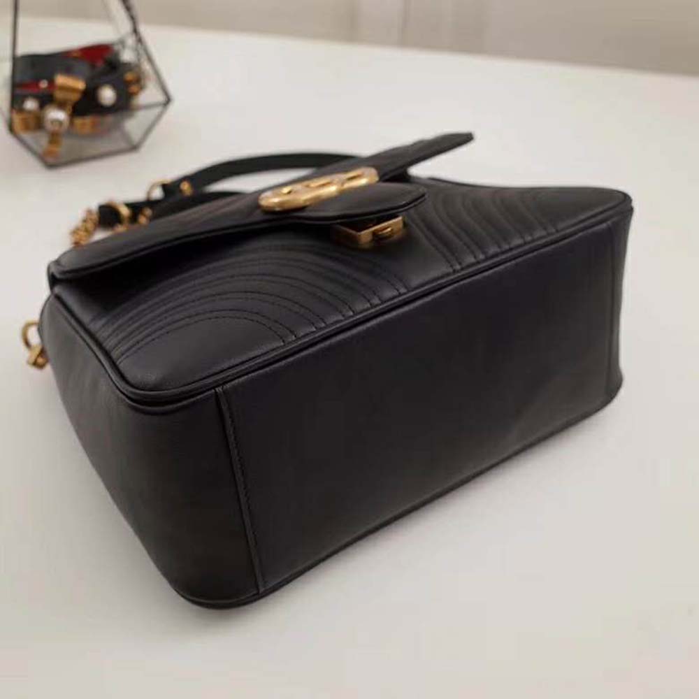 G*u*i gg women gg marmont medium top handle bag-black
