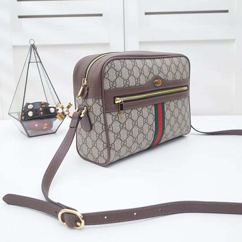 G*u*i gg unisex ophidia gg supreme small shoulder bag-brown