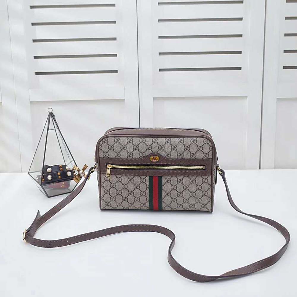 G*u*i gg unisex ophidia gg supreme small shoulder bag-brown