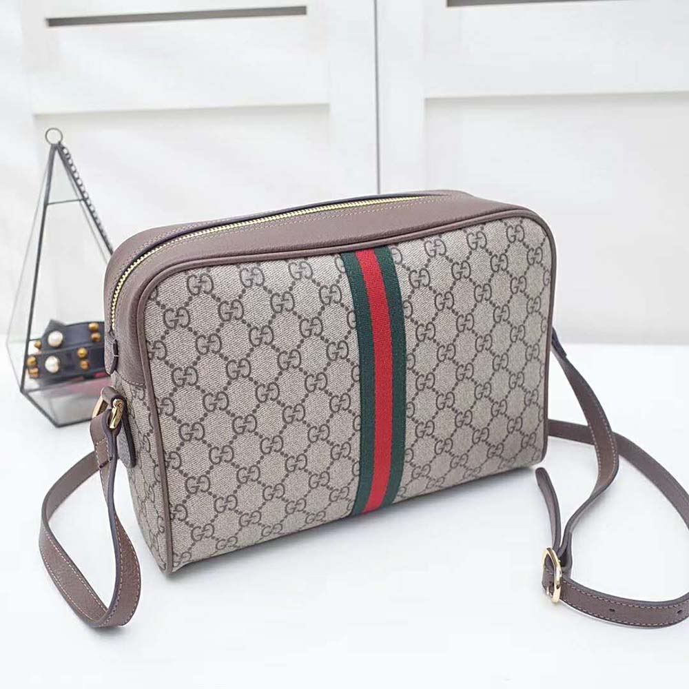 G*u*i gg unisex ophidia gg supreme small shoulder bag-brown