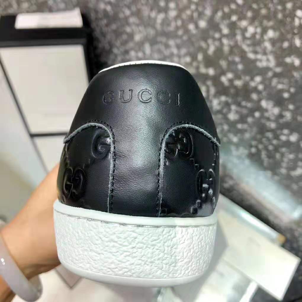 G*u*i men ace G*u*i signature sneaker with web-black