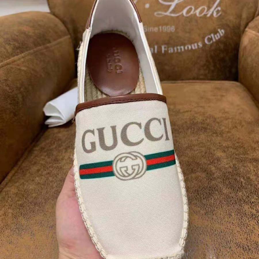 G*u*i men G*u*i logo canvas espadrille-beige