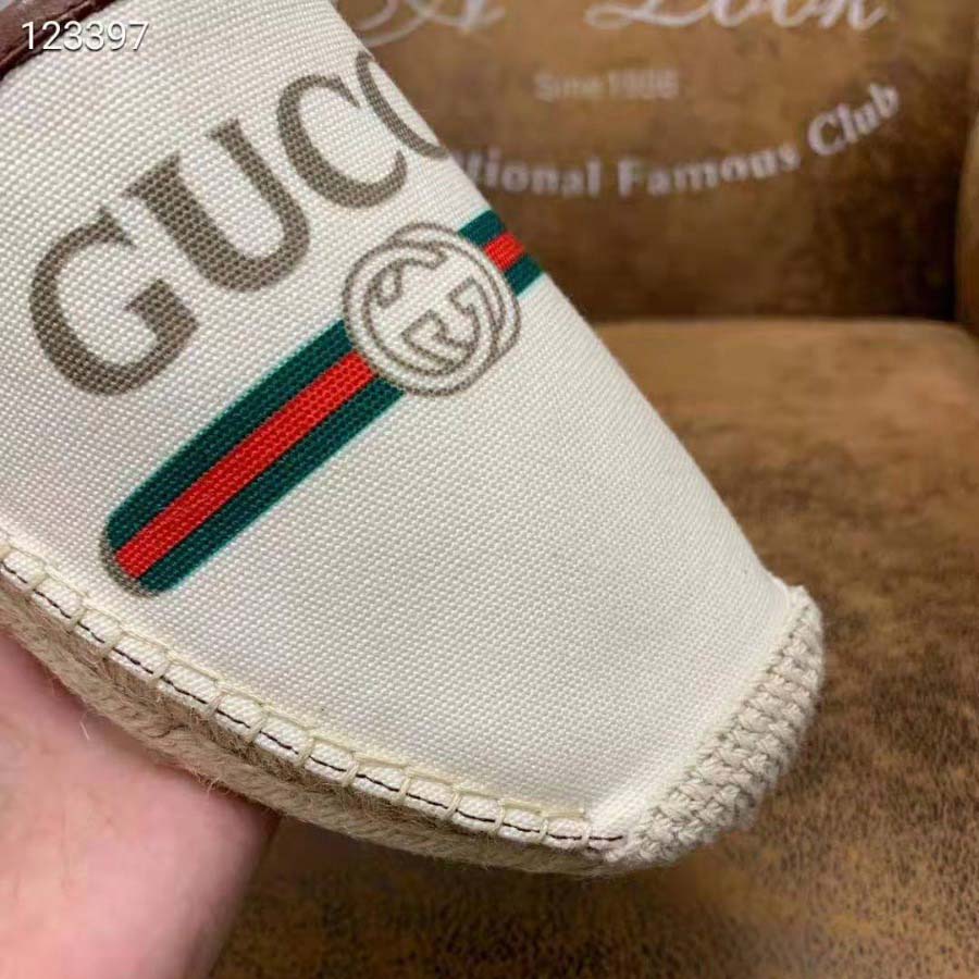 G*u*i men G*u*i logo canvas espadrille-beige
