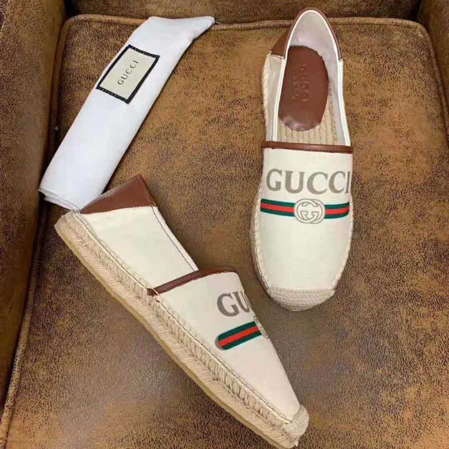 G*u*i men G*u*i logo canvas espadrille-beige