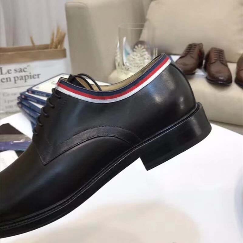 G*u*i men leather lace-up shoes black
