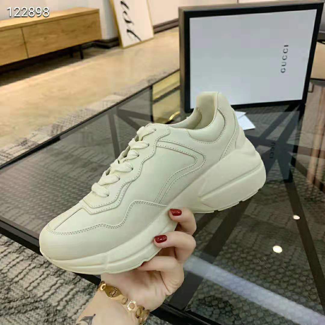 G*u*i men rhyton G*u*i logo leather sneaker-beige