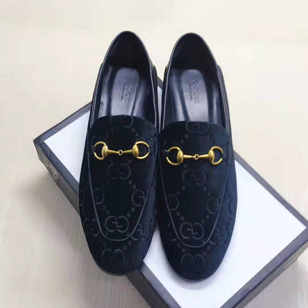 G*u*i men’s G*u*i jordaan gg velvet loafer 1.3 cm heel-navy