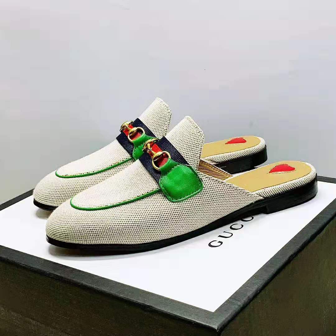 G*u*i online exclusive women’s princetown canvas slipper 1cm heel-sandy