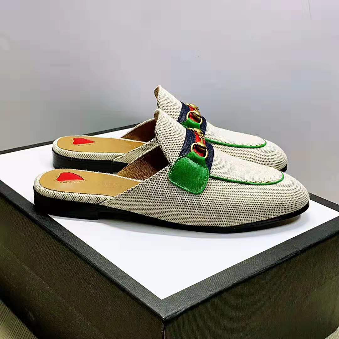 G*u*i online exclusive women’s princetown canvas slipper 1cm heel-sandy