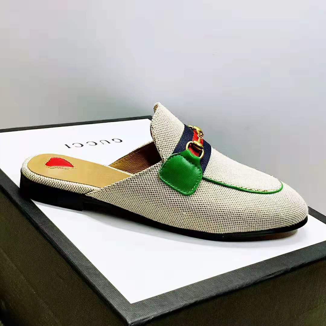 G*u*i online exclusive women’s princetown canvas slipper 1cm heel-sandy