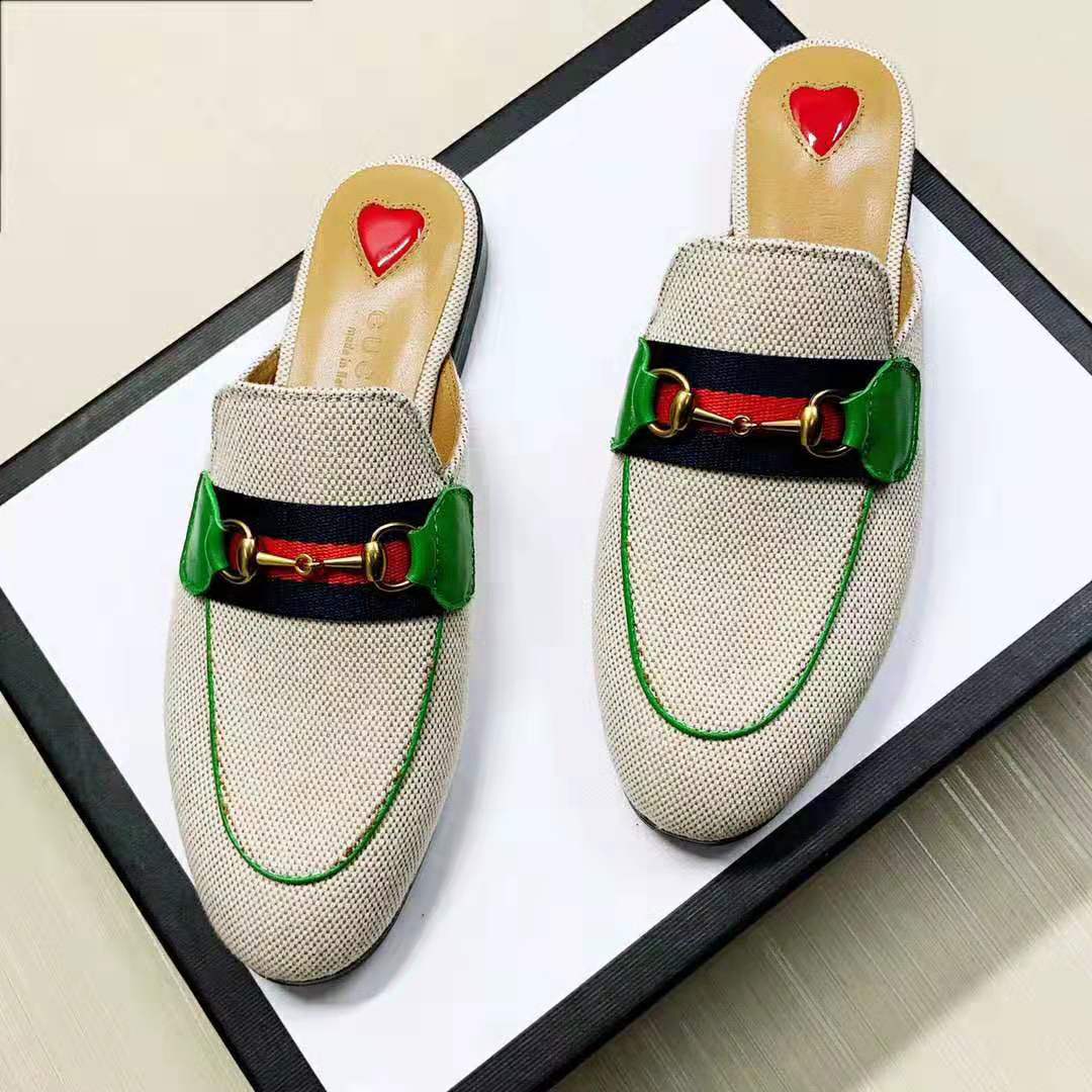 G*u*i online exclusive women’s princetown canvas slipper 1cm heel-sandy