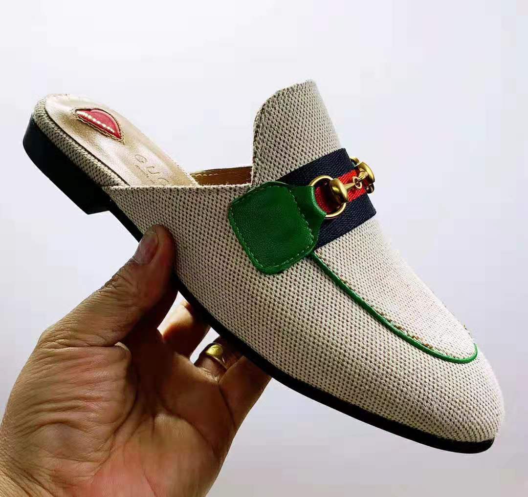 G*u*i online exclusive women’s princetown canvas slipper 1cm heel-sandy