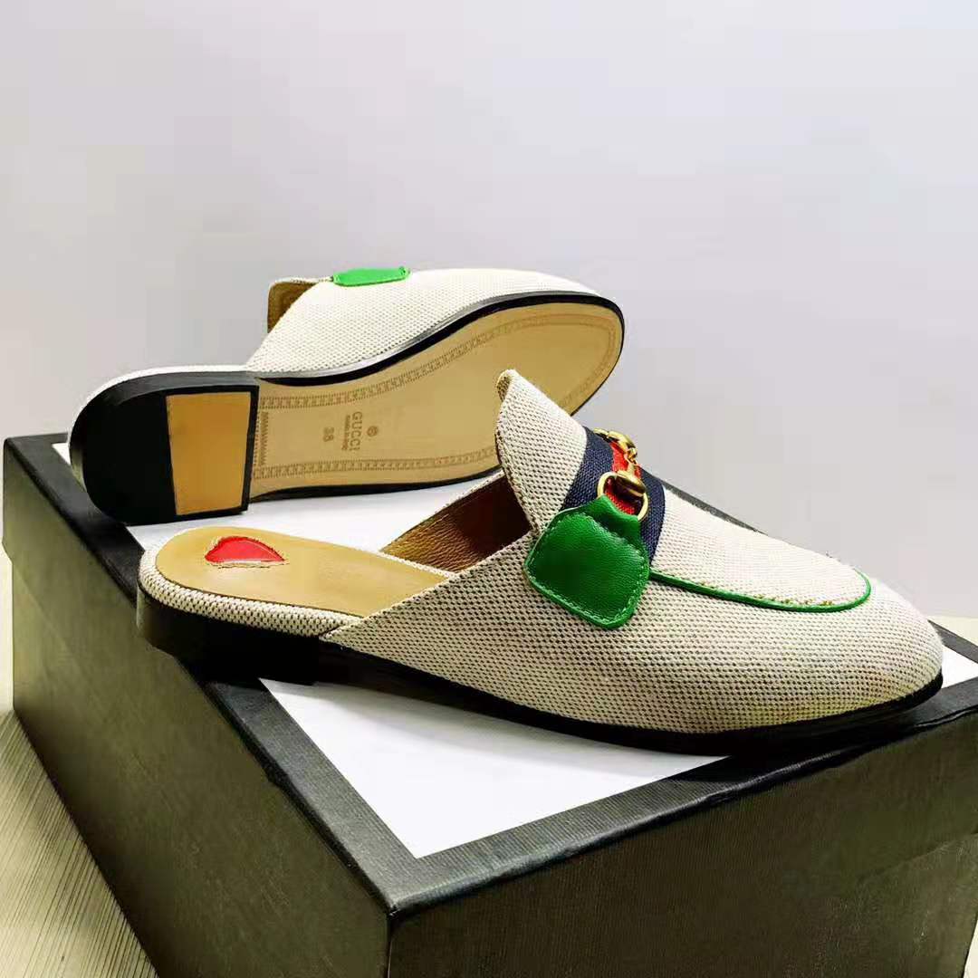 G*u*i online exclusive women’s princetown canvas slipper 1cm heel-sandy