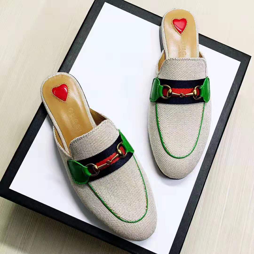 G*u*i online exclusive women’s princetown canvas slipper 1cm heel-sandy