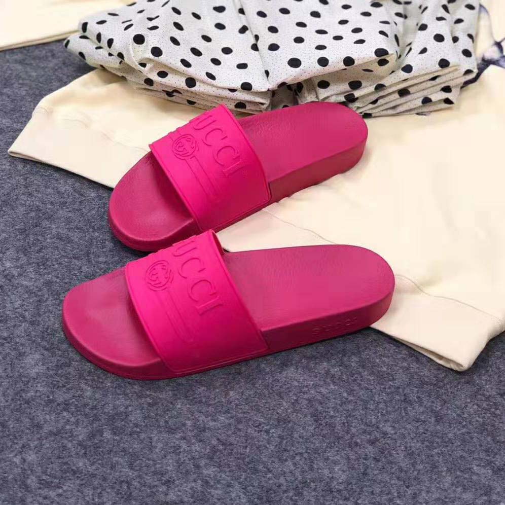 G*u*i unisex G*u*i logo rubber slide sandal-rose
