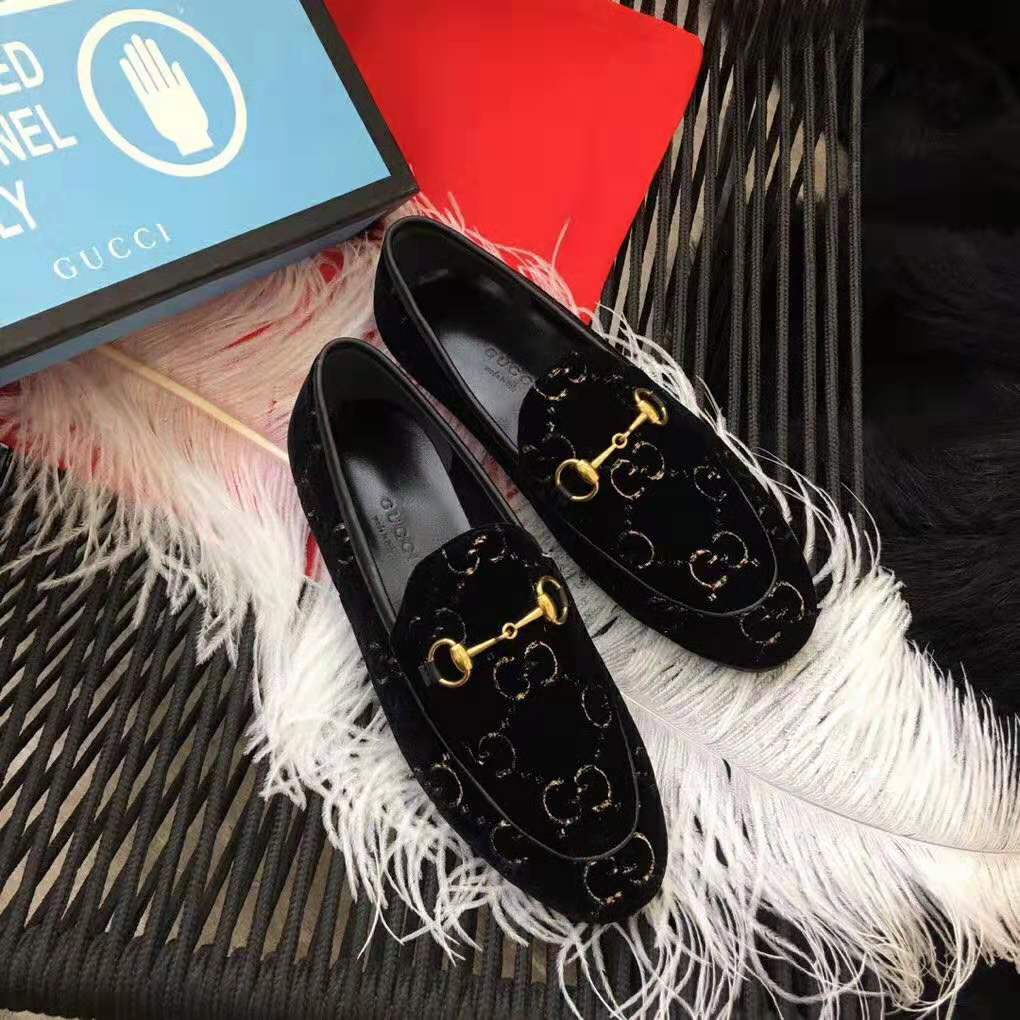 G*u*i unisex jordaan gg velvet loafer-black