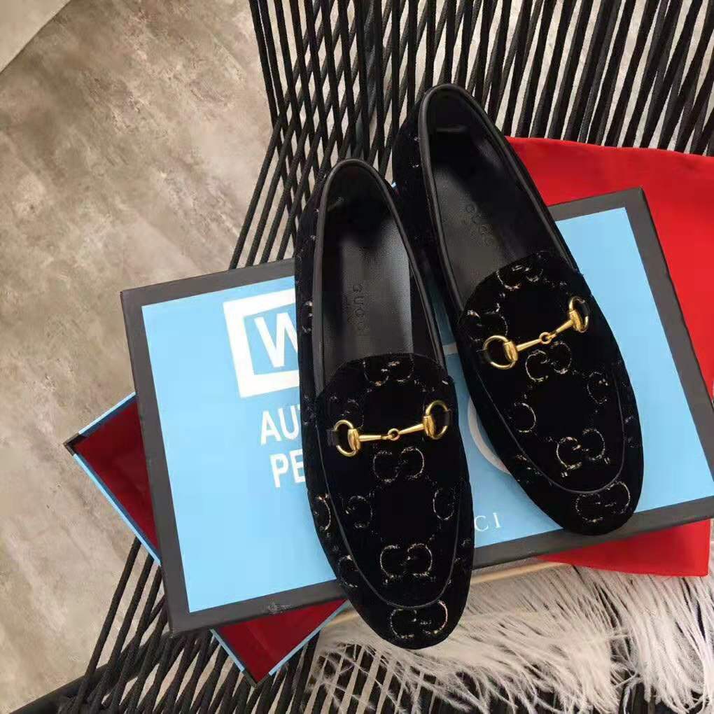 G*u*i unisex jordaan gg velvet loafer-black
