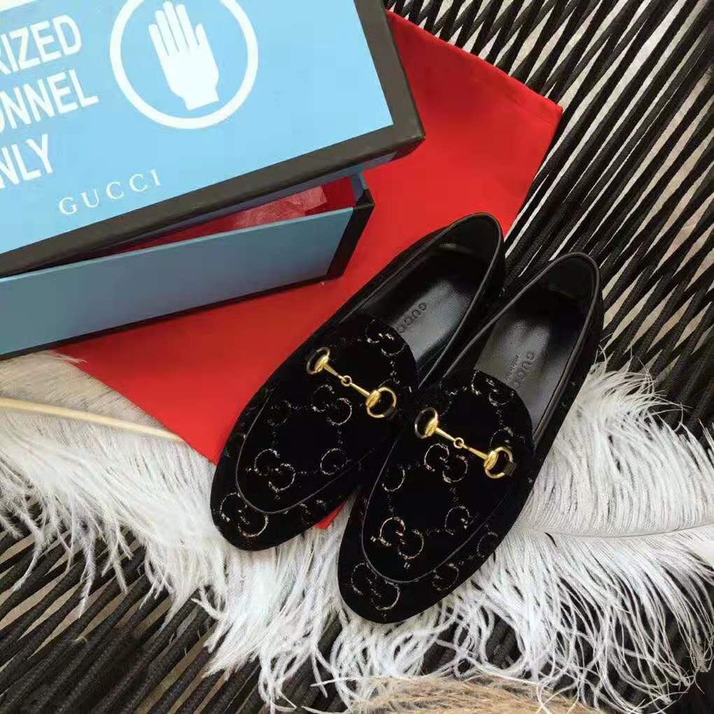 G*u*i unisex jordaan gg velvet loafer-black