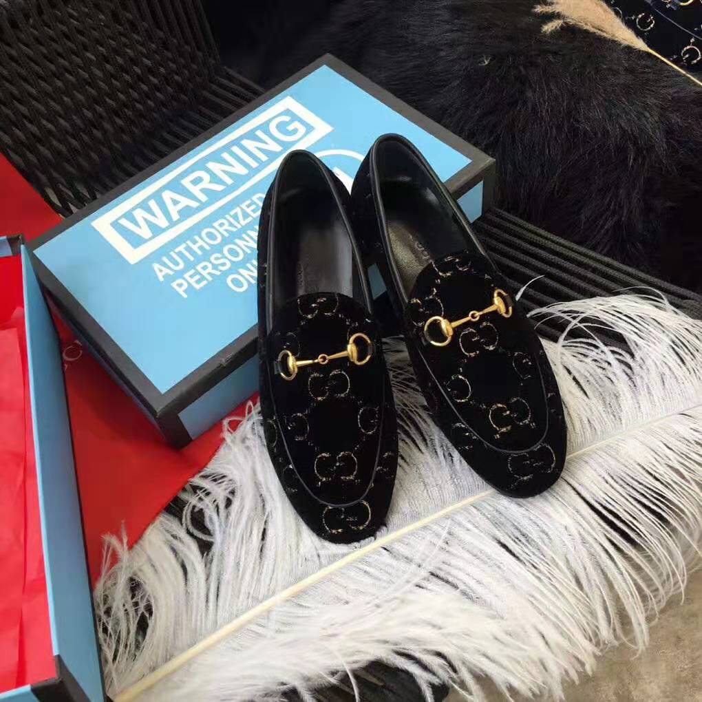 G*u*i unisex jordaan gg velvet loafer-black
