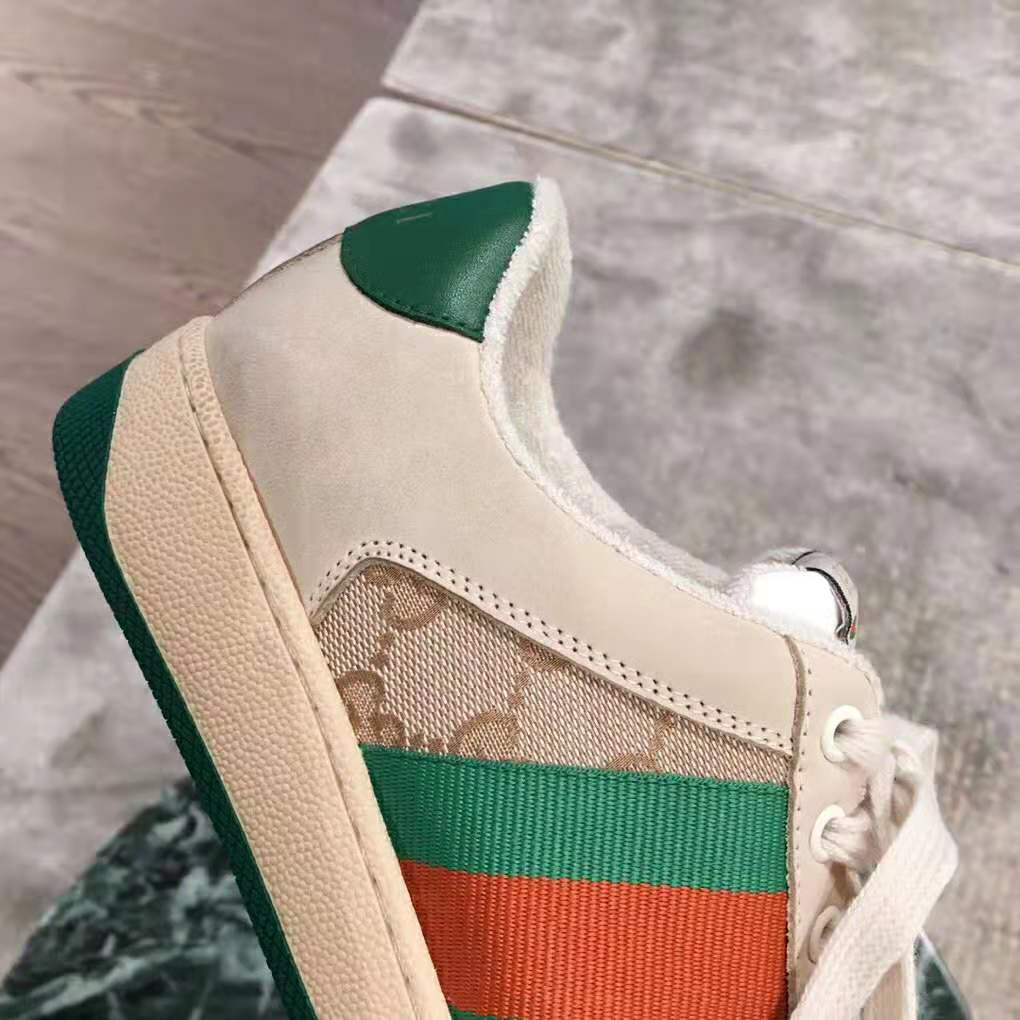 G*u*i unisex screener leather sneaker 3cm height-green