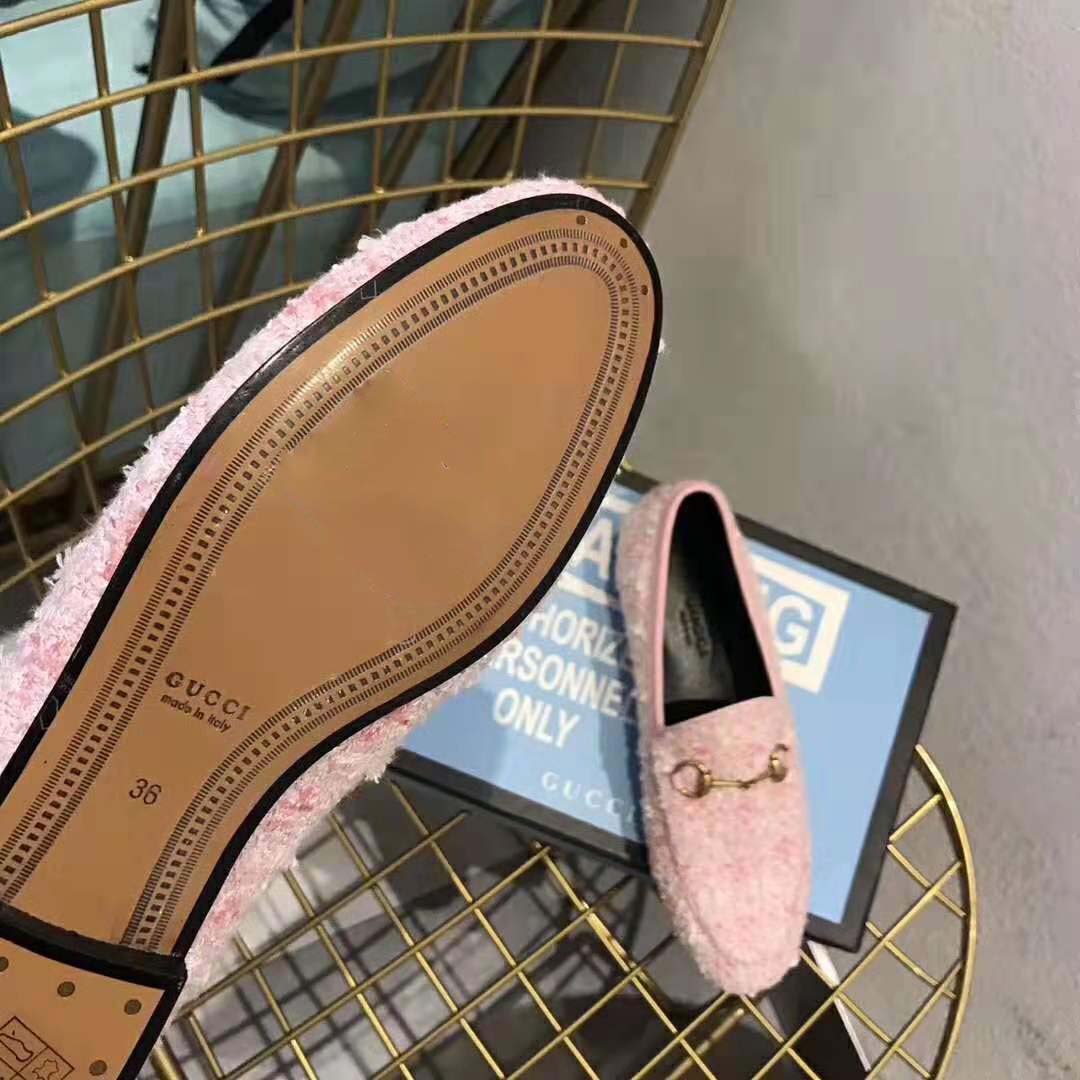 G*u*i women G*u*i jordaan tweed loafer 1.3 cm heel-pink