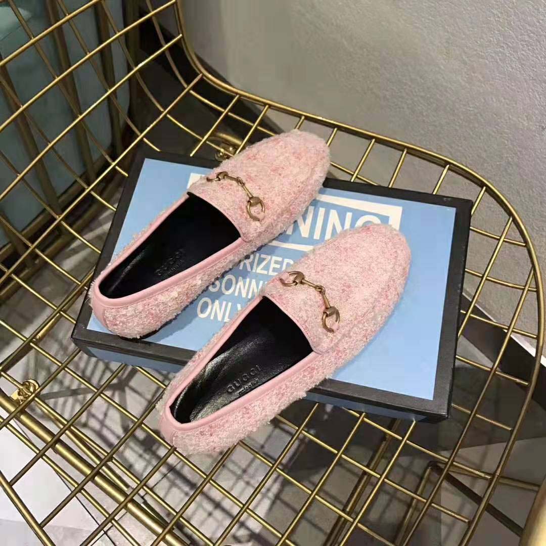 G*u*i women G*u*i jordaan tweed loafer 1.3 cm heel-pink