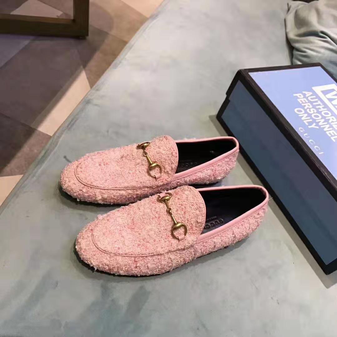 G*u*i women G*u*i jordaan tweed loafer 1.3 cm heel-pink