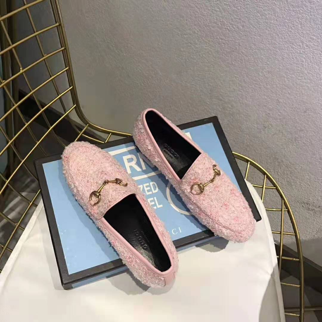 G*u*i women G*u*i jordaan tweed loafer 1.3 cm heel-pink
