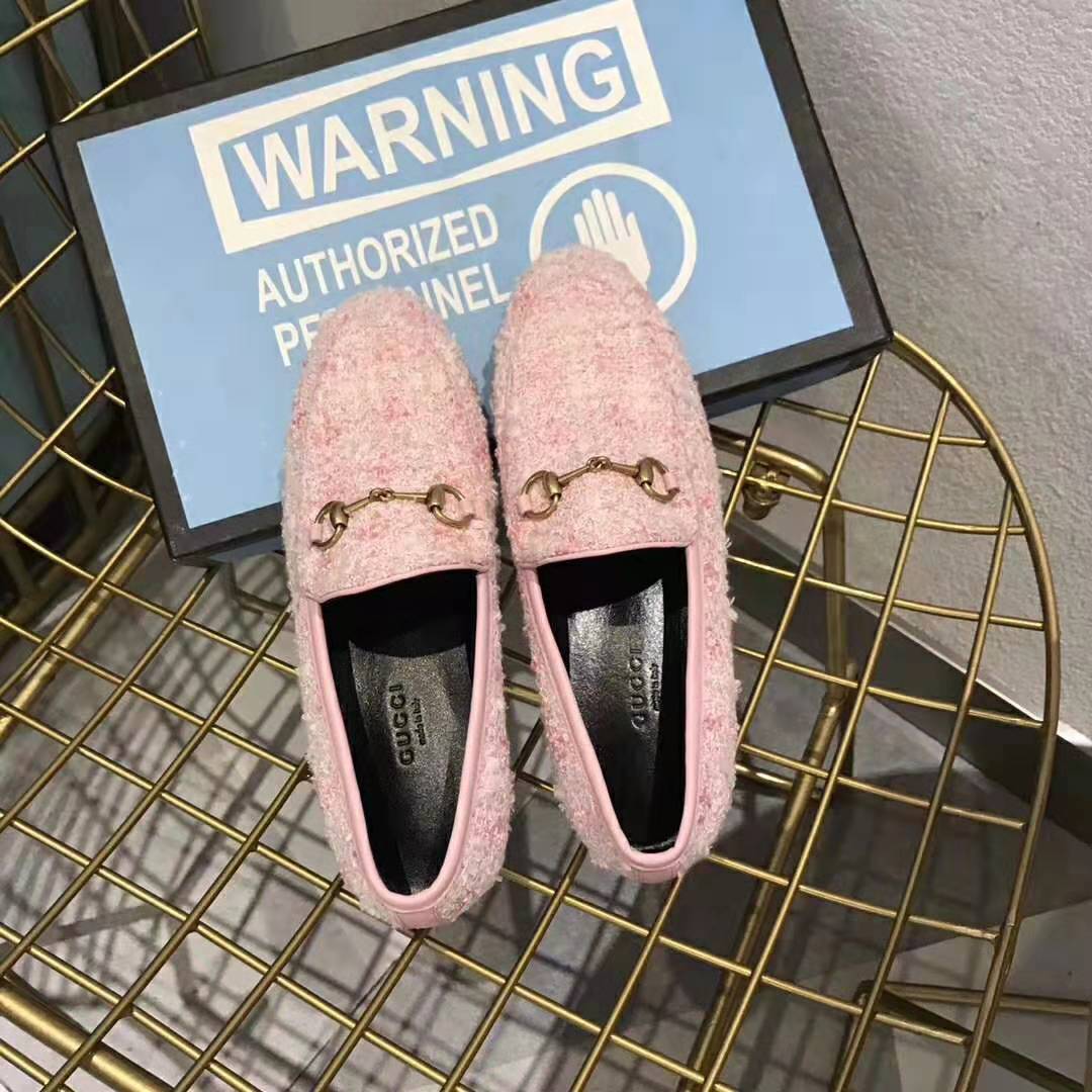 G*u*i women G*u*i jordaan tweed loafer 1.3 cm heel-pink