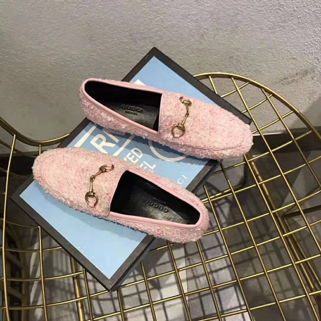 G*u*i women G*u*i jordaan tweed loafer 1.3 cm heel-pink