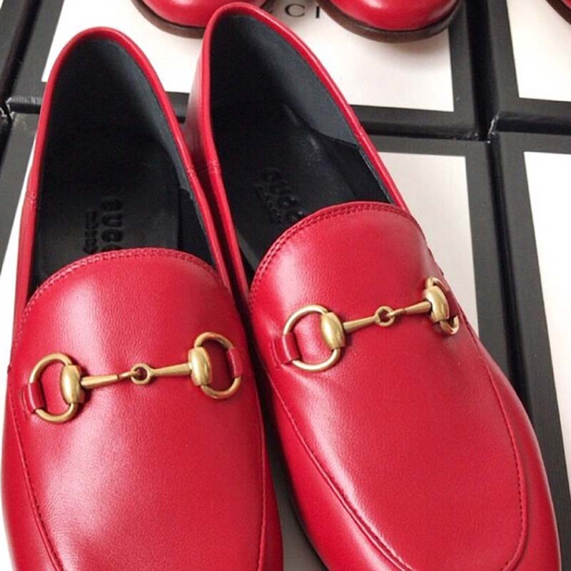 G*u*i women jordaan leather loafer red