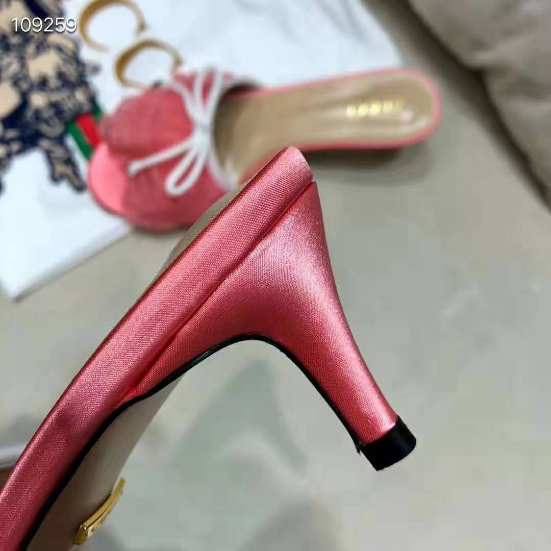 G*u*i women mid-heel tulle sandal 5.3cm heel-pink