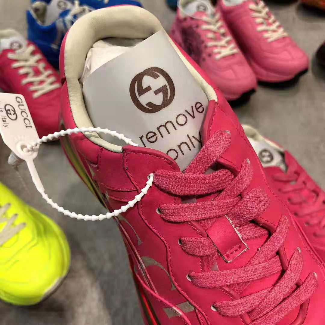 G*u*i women rhyton G*u*i logo leather sneaker-rose