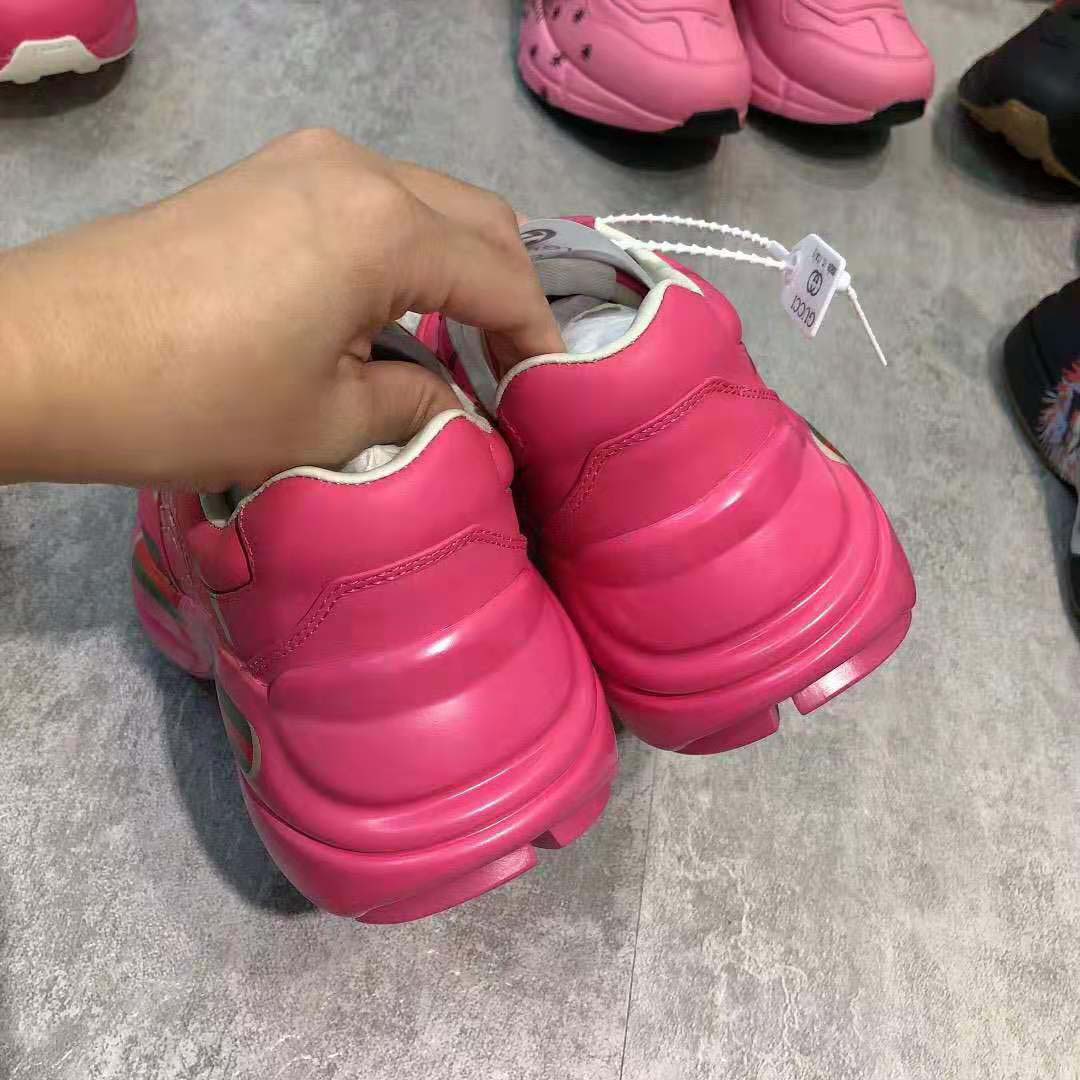 G*u*i women rhyton G*u*i logo leather sneaker-rose