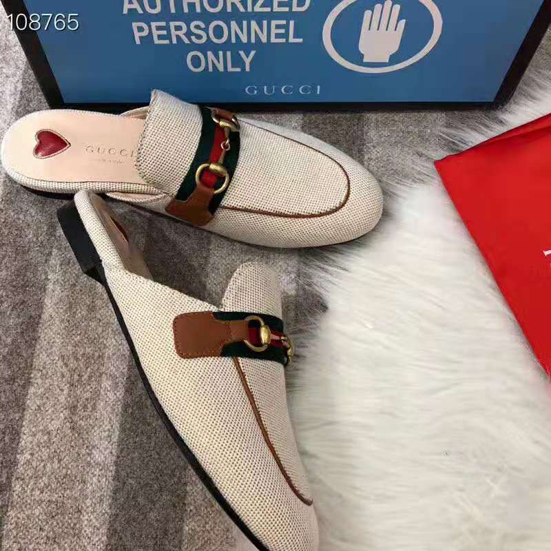 G*u*i women’s princetown canvas slipper 1cm heel-sandy