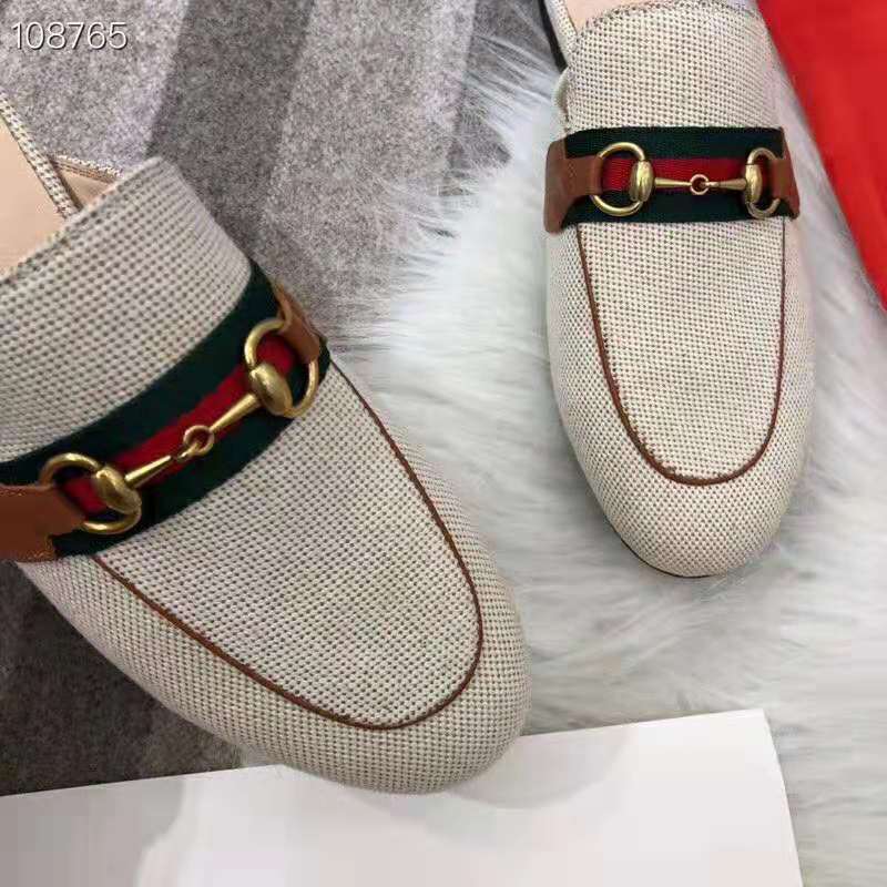 G*u*i women’s princetown canvas slipper 1cm heel-sandy