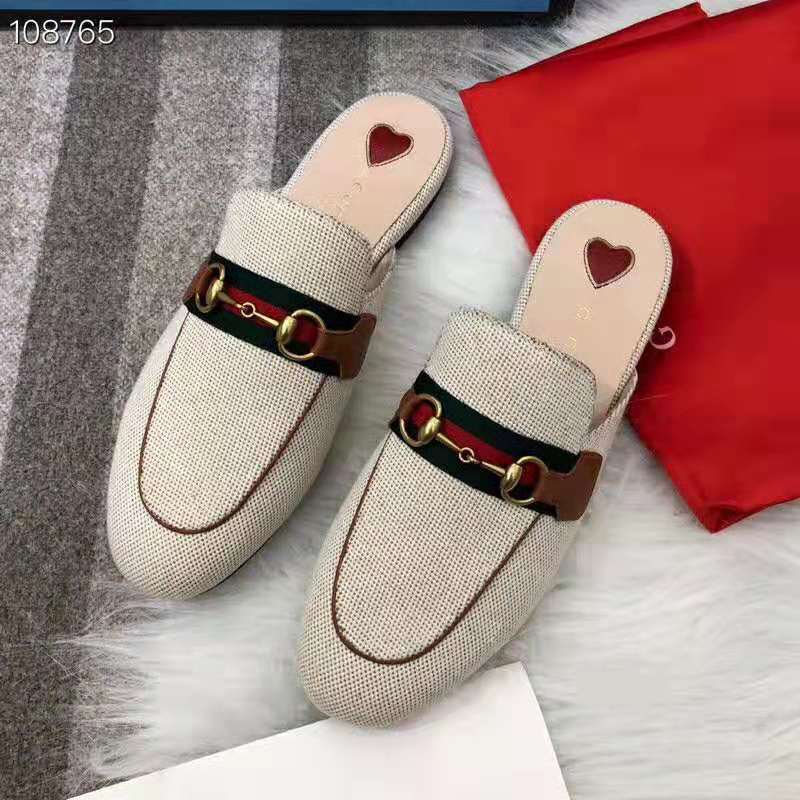 G*u*i women’s princetown canvas slipper 1cm heel-sandy