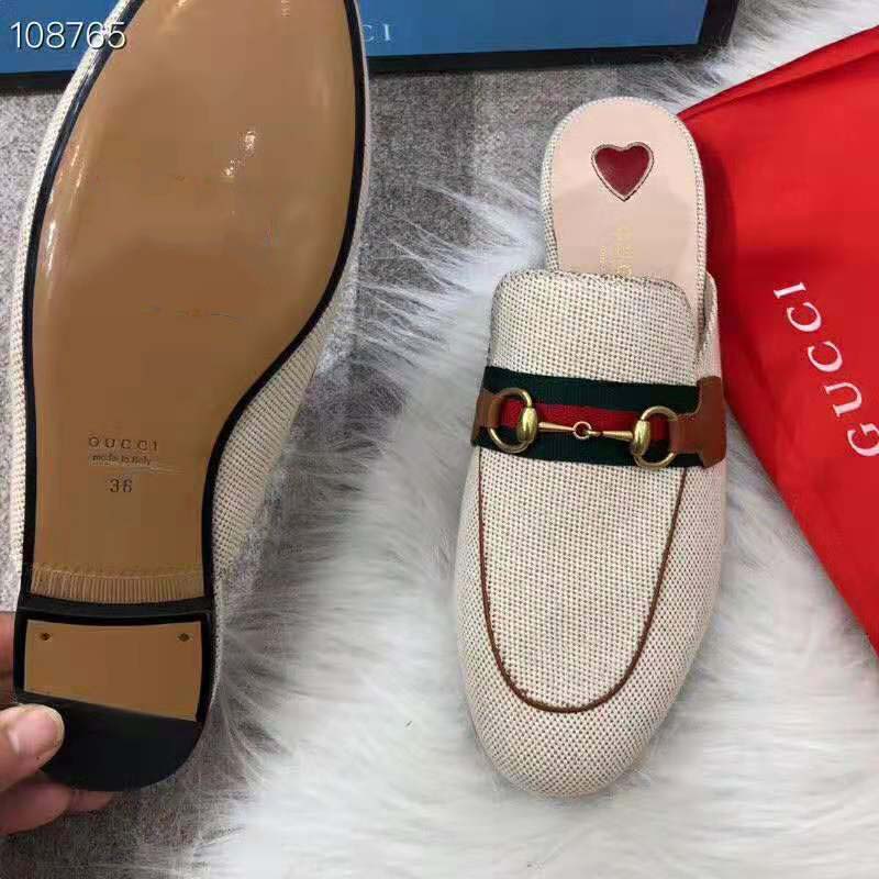 G*u*i women’s princetown canvas slipper 1cm heel-sandy
