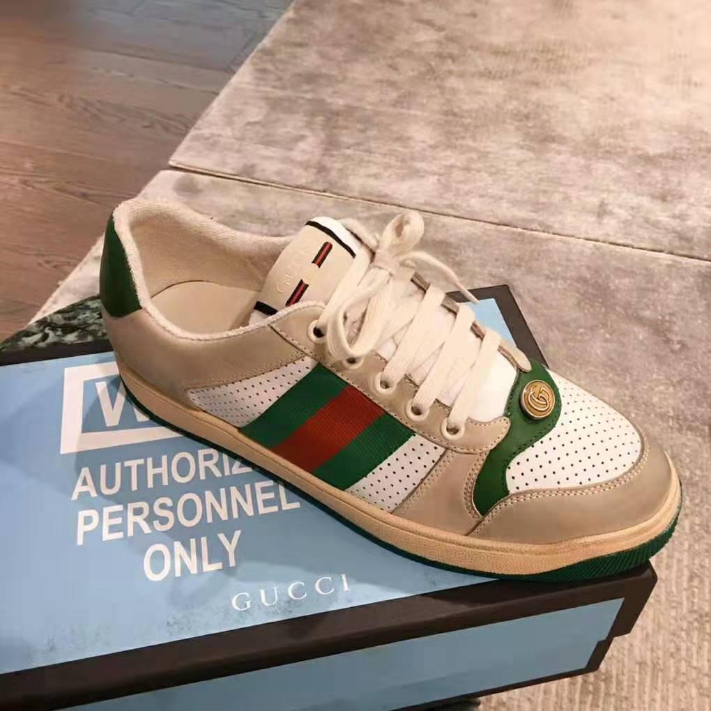 G*u*i women’s screener sneaker with cherries 3.6cm height-green