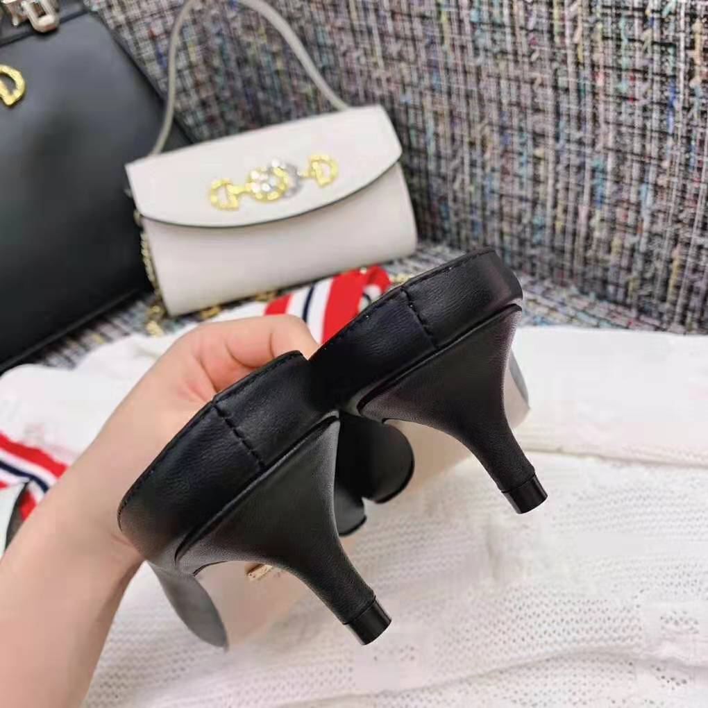 G*u*i women zumi leather slide 4.6 cm height-black