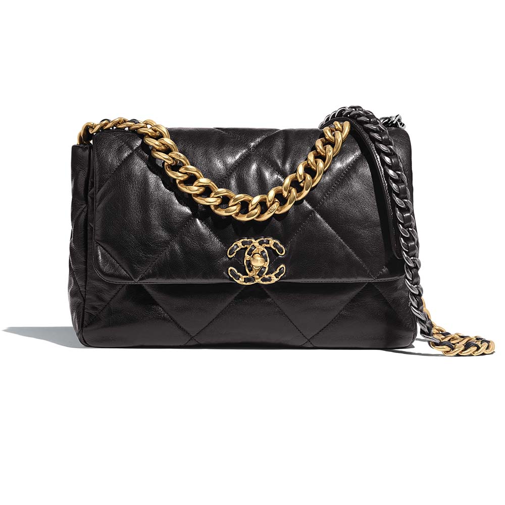 Chanel Women Chanel 19 Large Flap Bag in Goatskin Leather