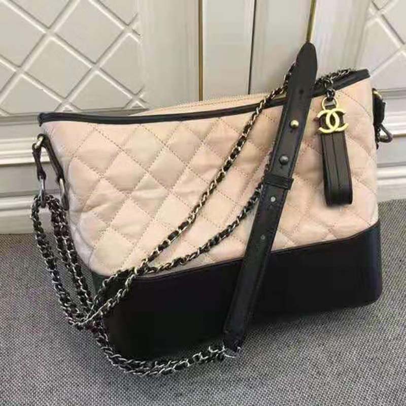 Chanel Women Chanel’s Gabrielle Large Hobo Bag in Calfskin Leather-Beige