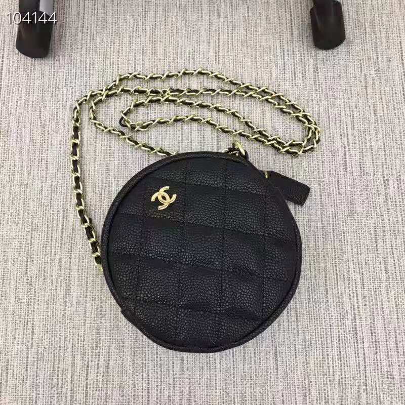 Chanel Women Classic Clutch with Chain in Grained Calfskin Leather-Black