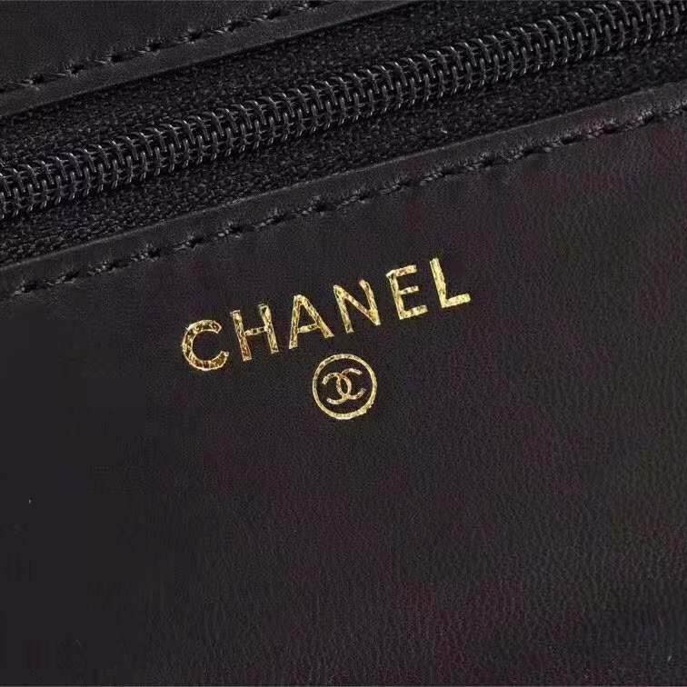 Chanel Women Classic Wallet On Chain in Lambskin Leather-Black