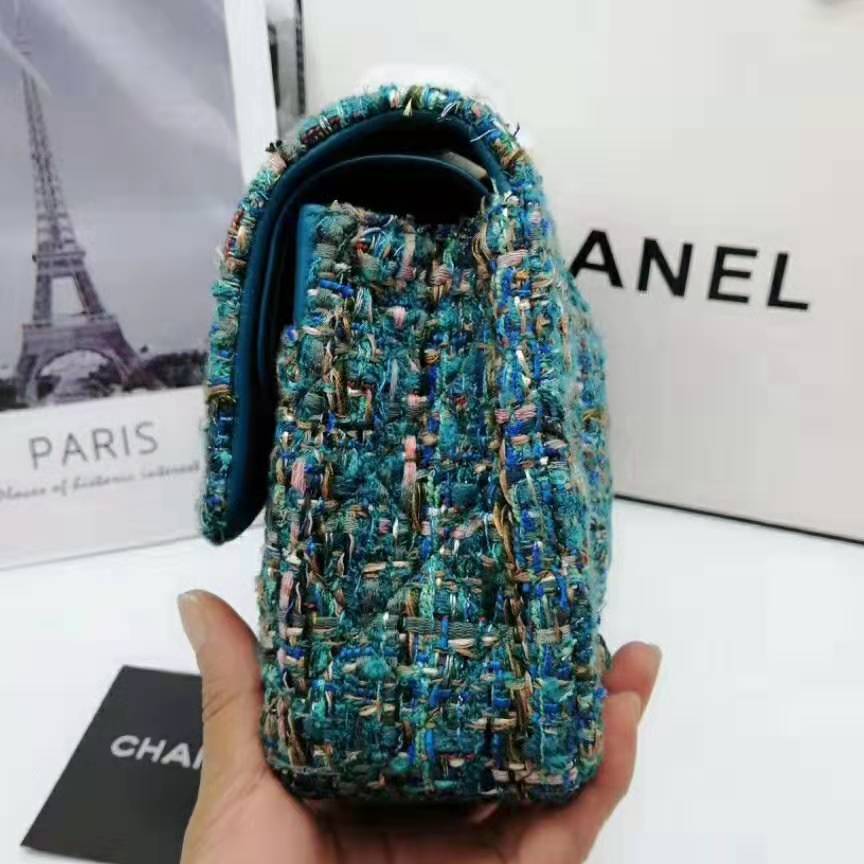 Chanel Women Mini Flap Bag in Tweeds & Fabrics-Blue