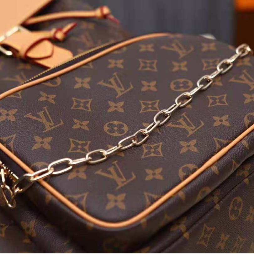 Louis Vuitton LV Men Backpack Trio in Monogram Canvas-Brown